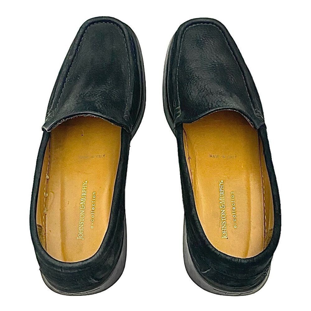 Johnston & Murphy eCollection Men’s Nubuck Slip-On Loafers Black Size 10 / 43 - Picture 7 of 8